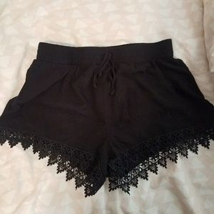 Black Flowy Shorts